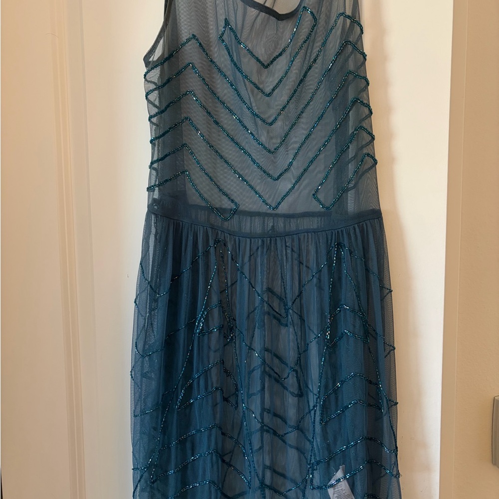 Elegant Blue mesh Dress